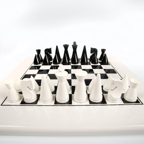 Italfama Handcrafted Acacia Wooden Chess Set, 40x40cm Lacquered Board, Italy