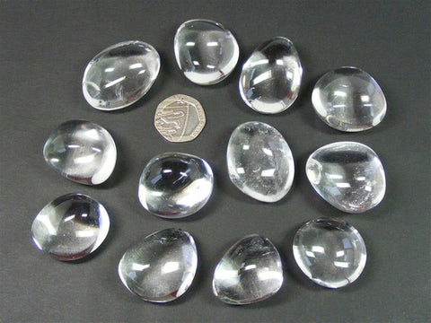 24 Large Tumble Stones - Rock Crystal A Grade Gemstones Ancient Wisdom NEW