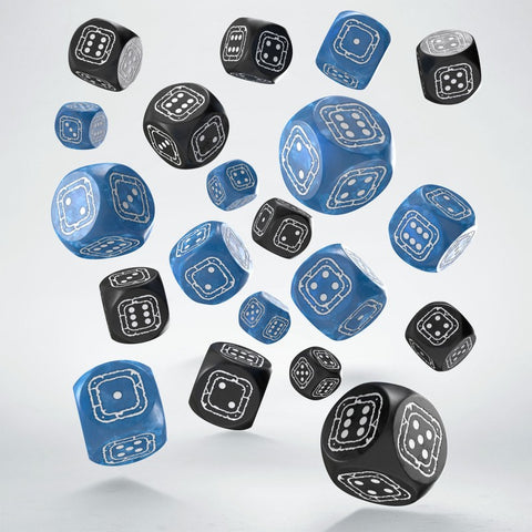 Fortress Compact D6 Dice Set Black & Blue Role Playing Games Q-workshop STCB02