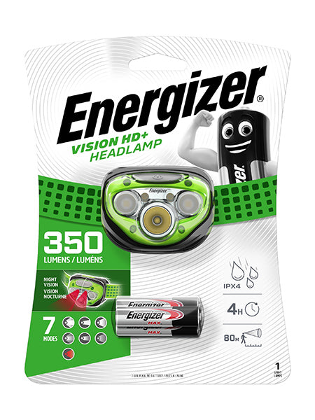 Energizer Vision Hd Plus Headlamp Lp09171 350 Lumens Green 3 Aaa Batteries NEW
