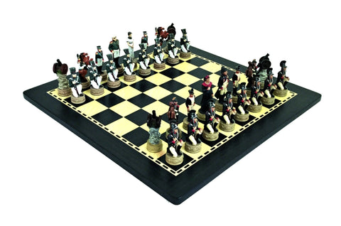 Italfama Napoleon vs Russia Chess Set, Hand-Painted Pewter, 40x40cm Board
