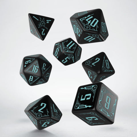 Galactic Dice Set Black & Blue For Roleplaying Game Plastic Rpg Q-Workshop NEW