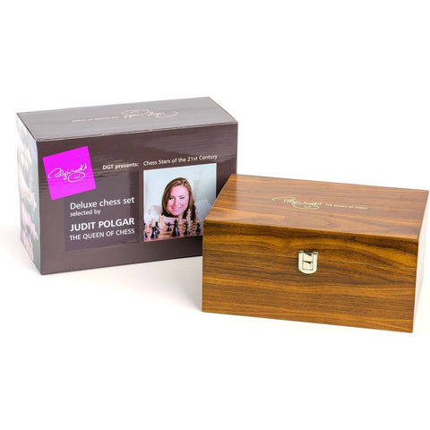 Judit Polgar Deluxe Wooden Chess Pieces in Box Set DGT