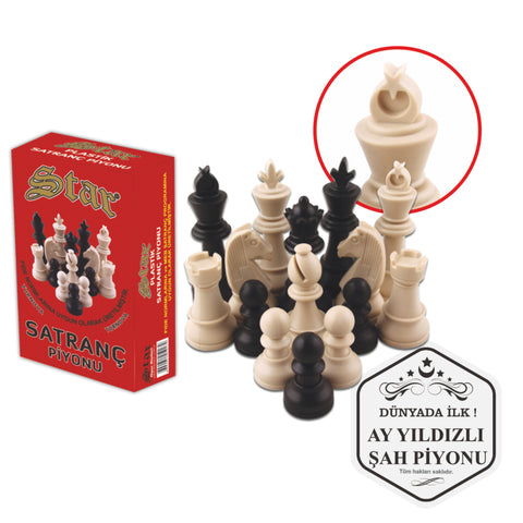 Plastic Chessmen Tournament Size 32 Pieces Chess World Pawn Star 1050279
