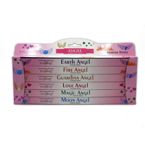 Stamford Angel Incense Sticks Gift Set, 6 Scents, 6x8 Sticks, Made in India