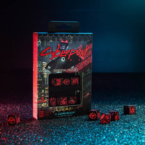 Cyberpunk Red Essential Dice Set Night City Role Playing Games Q-Workshop NEW