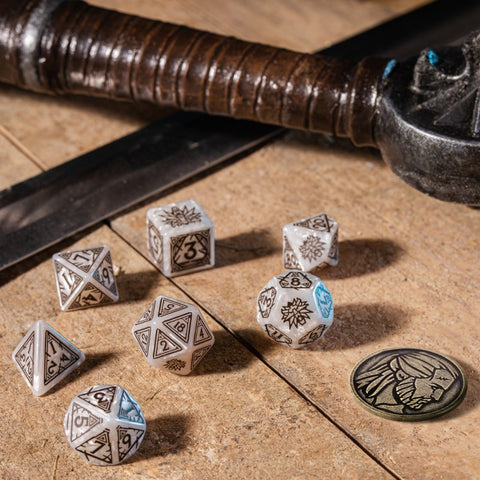 The Witcher Dice Set Geralt The White Wolf Rpg Playing Games Q-Workshop NEW
