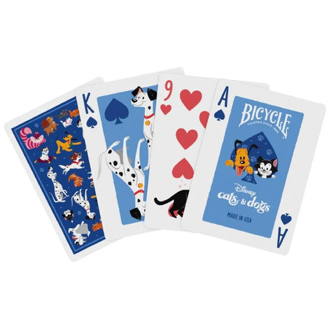 Bicycle Disney Cats & Dogs Playing Cards, Poker Size, Blue, Made in USA