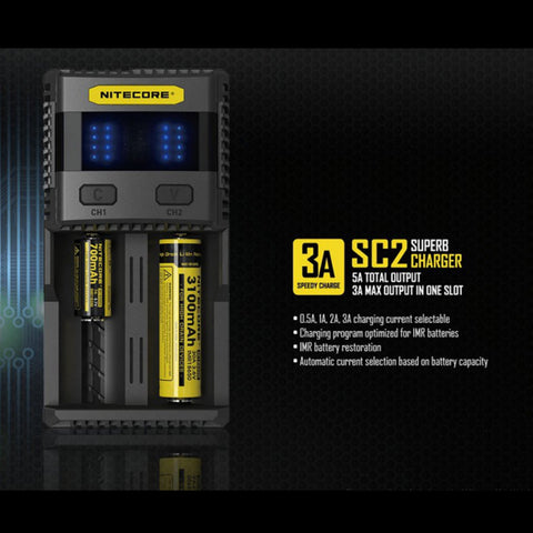 Nitecore Sc2 Superb Charger Rechargeable Battery Not Included Imr Ni-Mh Eu Plug