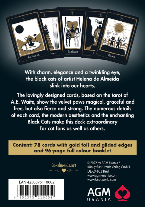 Golden Black Cat Tarot Cards Deck Agm Urania Helena De Almeida Cats Fans NEW
