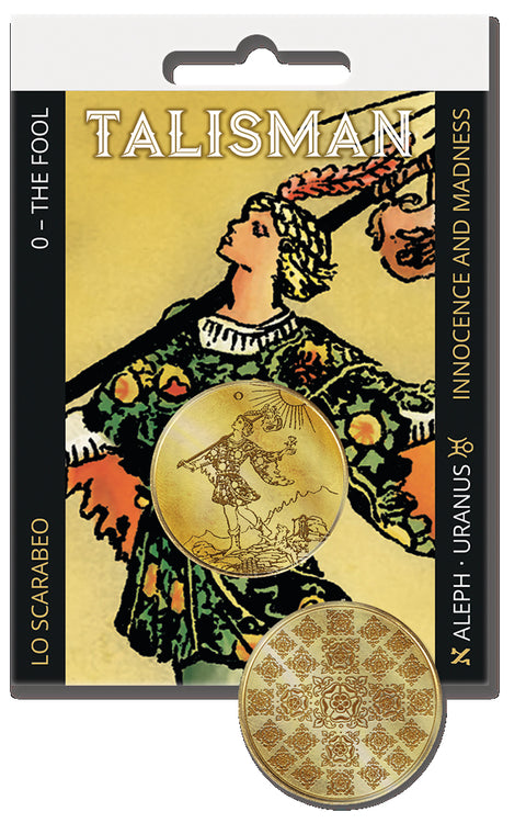 Tarot Talisman The Fool Coin Innocence & Madness Aleph Uranus Lo Scarabeo NEW