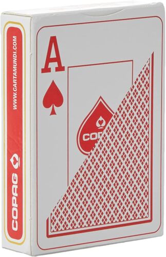 Copag Red Deck 2 Corner Playing Cards 100% Plastic Jumbo Index Poker NEW