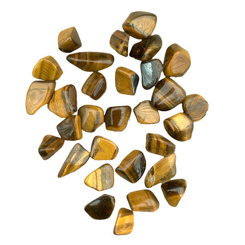 24 Small African Tumble Stones Tigers Eye - Golden Gemstones Ancient Wisdom NEW