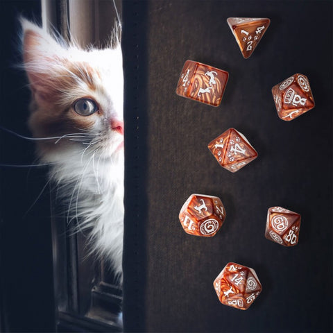 Cats Muffin Dice Set Caramel White Role Playing Games Q-Workshop Cat Lovers NEW