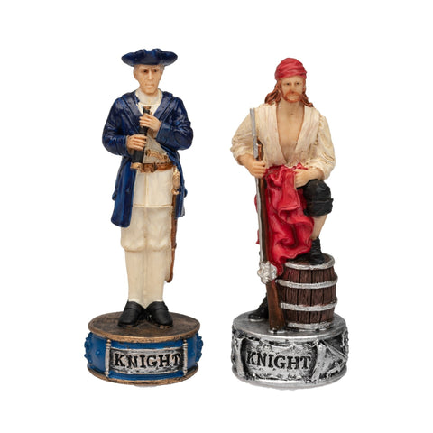 Pirates Chess Set Italfama, Hand-Painted Resin, Faux Leather Board