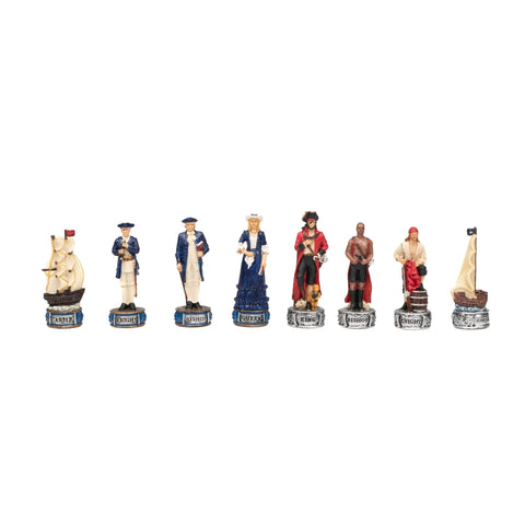 Pirates Chess Set Italfama, Hand-Painted Resin, Faux Leather Board