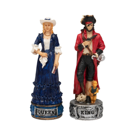 Pirates Chess Set Italfama, Hand-Painted Resin, Faux Leather Board