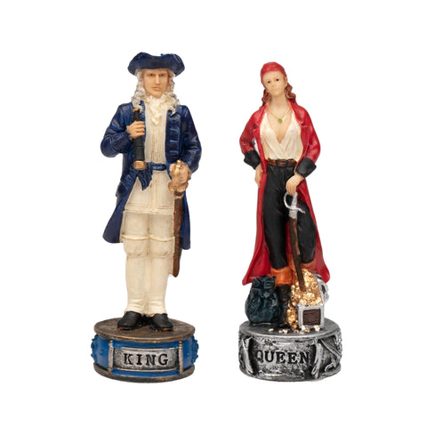 Pirates Chess Set Italfama, Hand-Painted Resin, Faux Leather Board