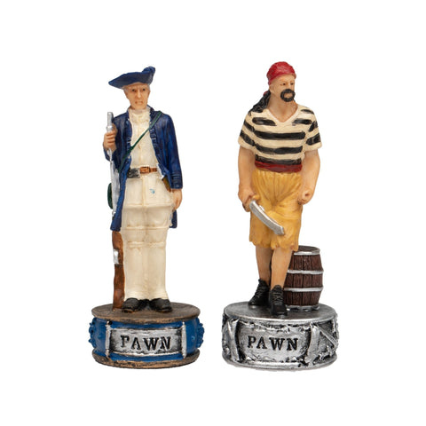 Pirates Chess Set Italfama, Hand-Painted Resin, Faux Leather Board