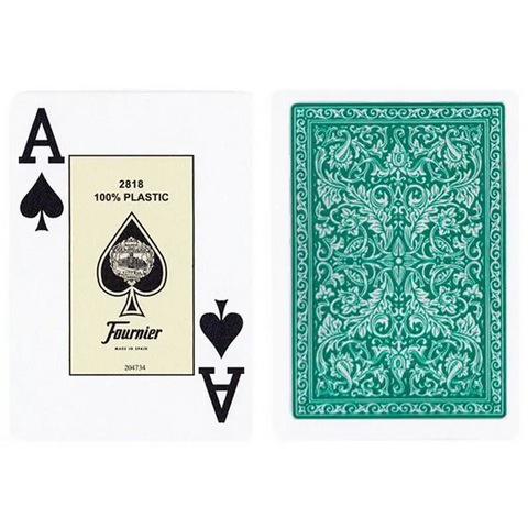 Fournier 2818 GREEN Deck - 100% Plastic Playing Casino Poker Cards Deck