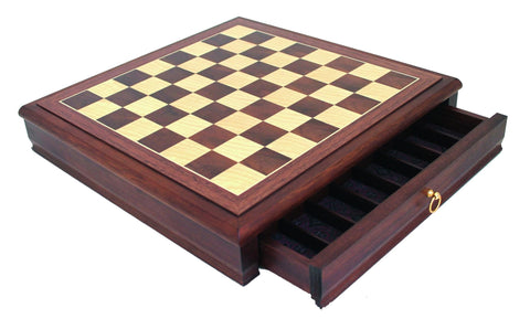 Italfama Luxury Chess Set Metal & Wood Gold/Silver Pieces Walnut/Maple Board