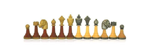 Italfama Luxury Chess Set Metal & Wood Gold/Silver Pieces Walnut/Maple Board
