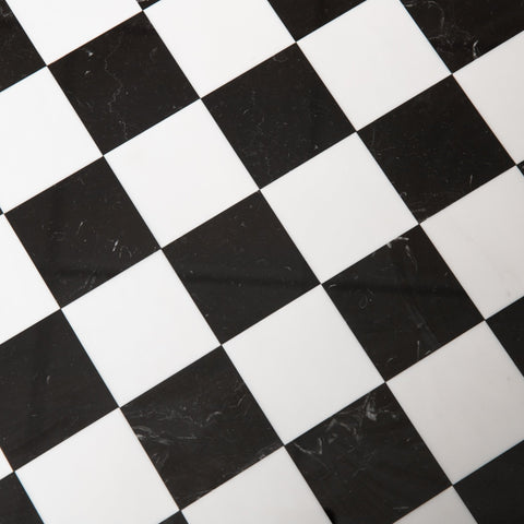 Italfama Luxury Chess Table, Black Wood, Marble Top, 60x60cm, Made in Italy