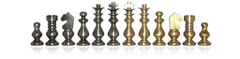 Italfama Handmade Brass Chess Set, Gold/Silver Pieces, Marble Board w/Storage