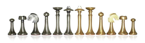 Italfama Luxury Brass Chess Set, Gold/Silver Plated, Elm Board 42cm Italy