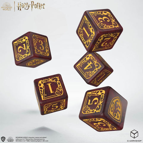 Harry Potter. Gryffindor Dice & Pouch Set Magic Wizard Role Games Q-Workshop NEW