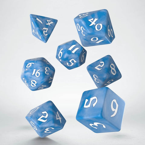 Classic Runic Glacier And White Dice Set Story Role Playing Games Q-Workshop NEW