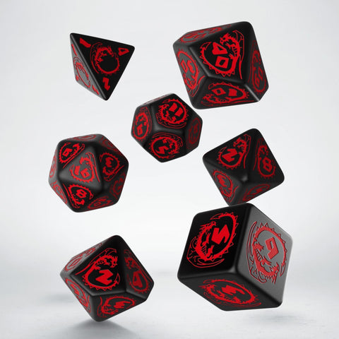 Dragons Rpg Dice Set Black And Red Role Playing Games Q-Workshop Dnd Roll NEW