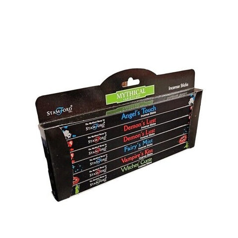 Stamford Black Incense Sticks Set, Mythical, 6 Scents (48 Sticks) 30min Burn