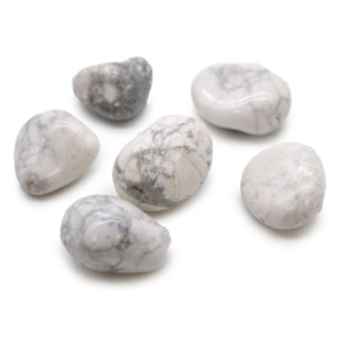 Large African Tumble Stones (6X) - White Howlite Magnesite Ancient Wisdom NEW
