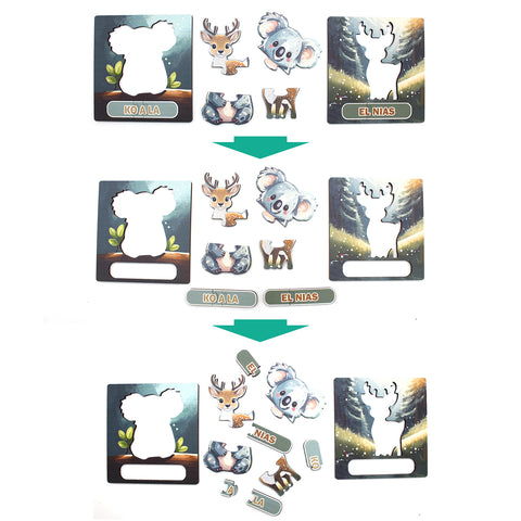Educational Puzzle Wooden Cards Animals Collection No. 2 (LT) Fantasy Puzzles