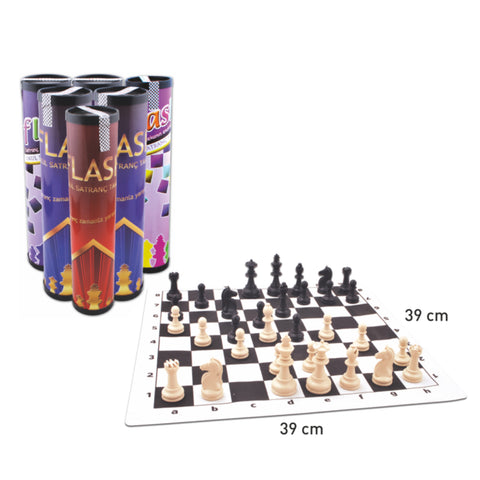 Flash Roll Cylinder Chess Set Standard Size Chessman And Board Star 1050316