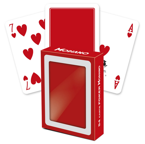 Poker Club F/N Red Back Playing Cards Deck Poker Size Italy Modiano 301349