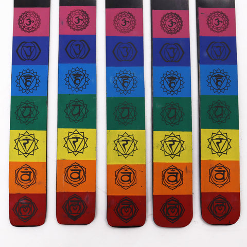 7 Chakra Colour Ashcatcher Incense Holder Mango Wood Ancient Wisdom Ish-220M
