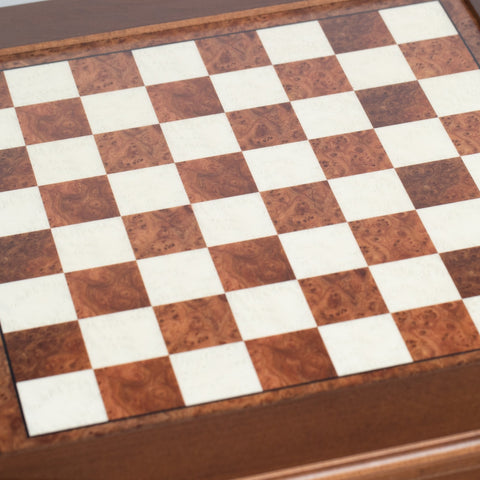 Italfama Italian Solid Birch Chess Table with Backgammon, 58x58cm Handmade