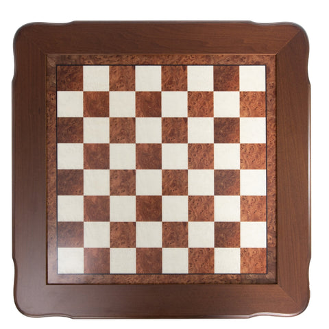 Italfama Italian Solid Birch Chess Table with Backgammon, 58x58cm Handmade