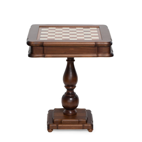 Italfama Italian Solid Birch Chess Table with Backgammon, 58x58cm Handmade