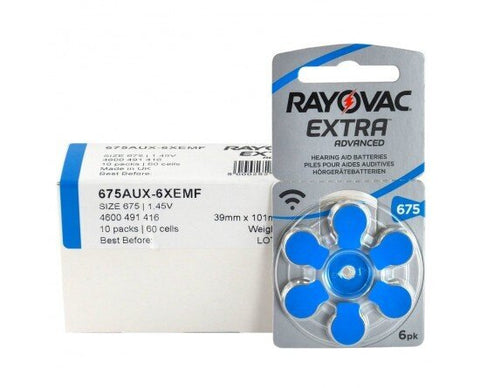 120x Rayovac Extra Advanced Size 675 MF PR44 Hearing Aid Batteries 1.45V