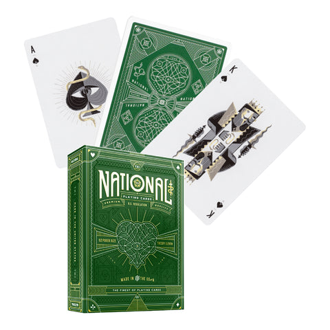 Green National Theory 11 Premium Playing Cards Deck Magic Tricks Gold Sealed