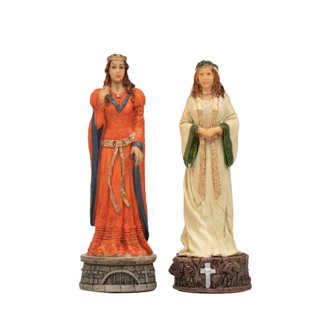 Italfama Robin Hood Hand-Painted Resin Chess Set with Wood Board 42x42cm