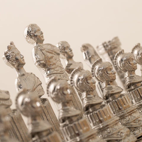 Italfama Roman Emperors Gold & Silver Chess Set, Italian Wood Board Storage