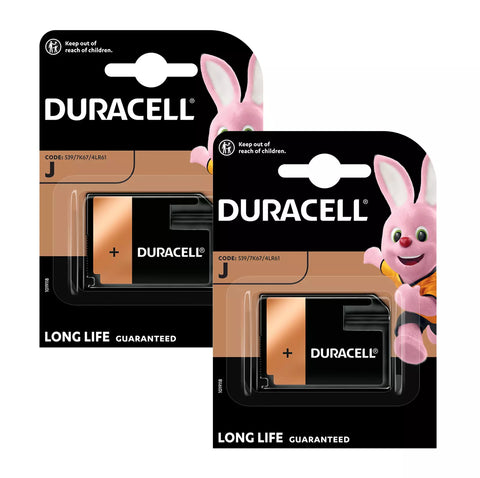 2x DURACELL ALKALINE 6V J BATTERIEN FOTO KAMERA 4LR61 7K67 539 EXP 2028 NEU