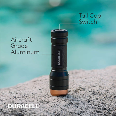 Duracell 250 Lumens Aluminum Flashlight + 3 Aaa Batteries Included Compact