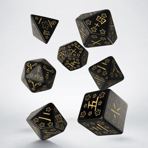 Japanese Deep Night Firefly Dice Set Role Playing Games Q-Workshop Dnd Kanji NEW