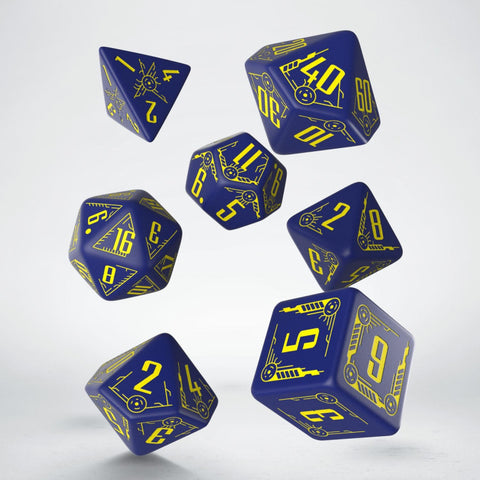 Galactic Dice Set Navy & Yellow For Roleplaying Game Plastic Rpg Q-Workshop NEW