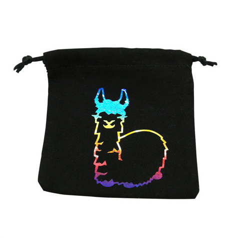 Fabulous Llama Dice Bag Black And Rainbow All Dice Tell A Story Q Workshop NEW